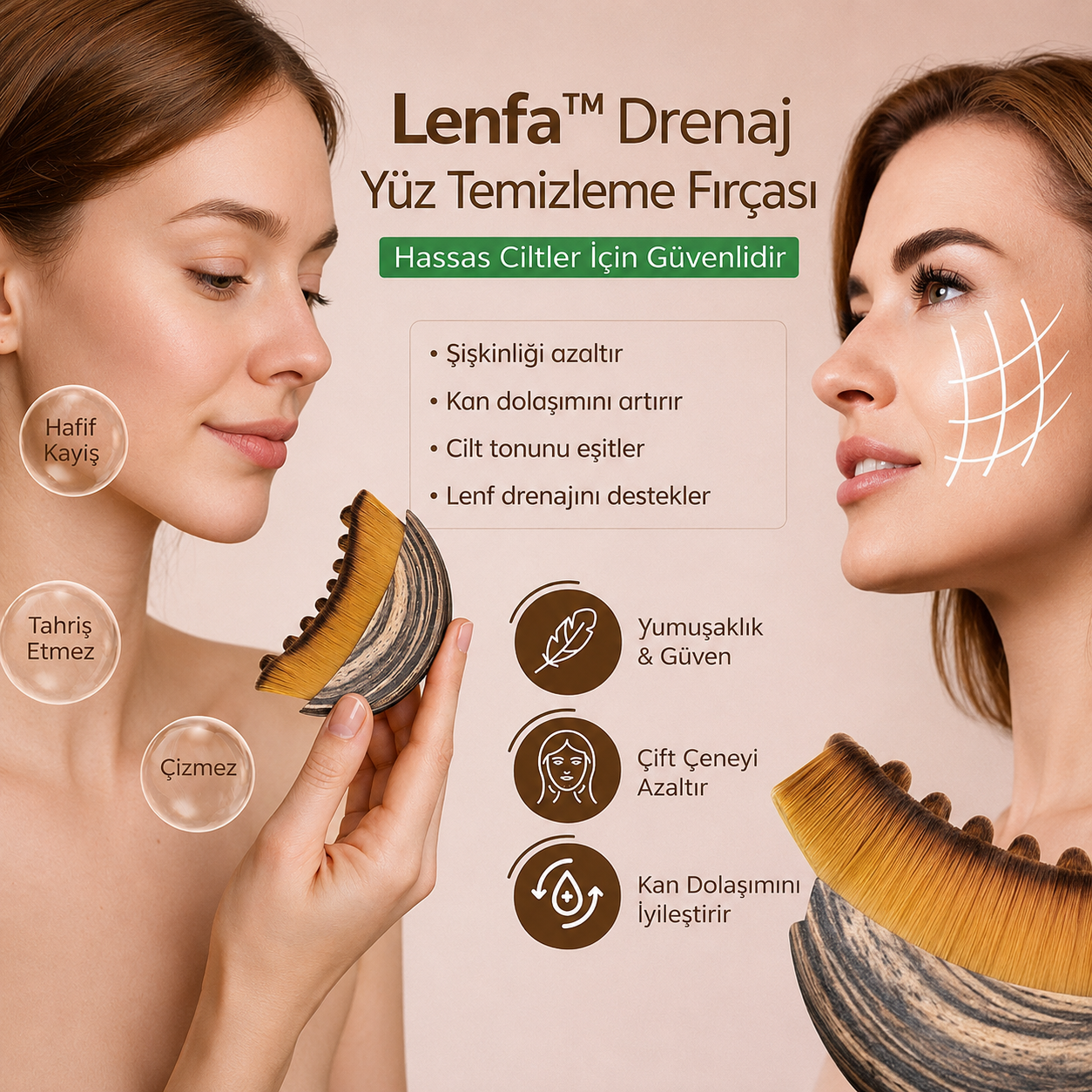 Lenfa™ Drenaj Kontur Yüz Fırçası